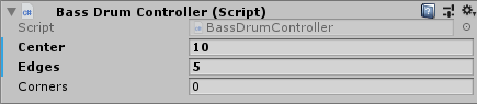 bass drum in the unity inspector